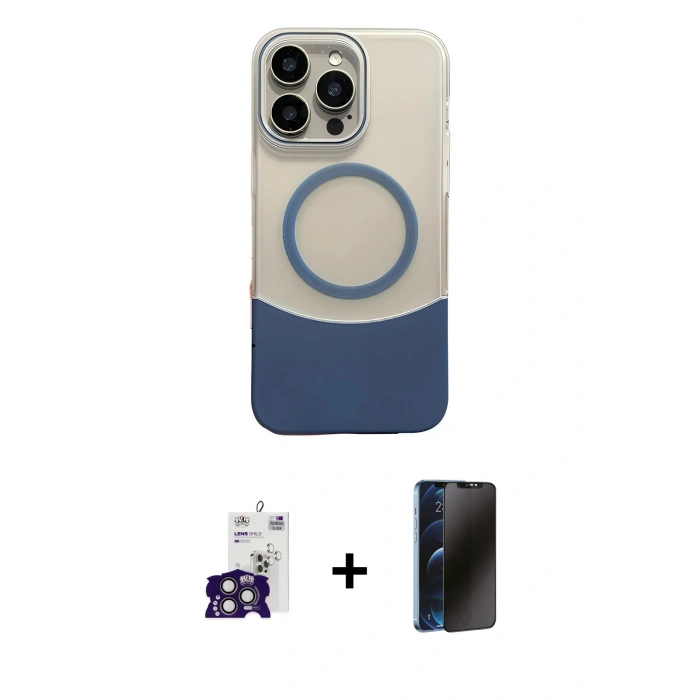 MARSİLYAN™- iPhone 16 Pro Max Kılıf Kozmos Form Özel Seri - Siyah 3D Antistatik Hayalet Cam Ekran Koruyucu + Bilvis Titan Kamera Lens - TMGI