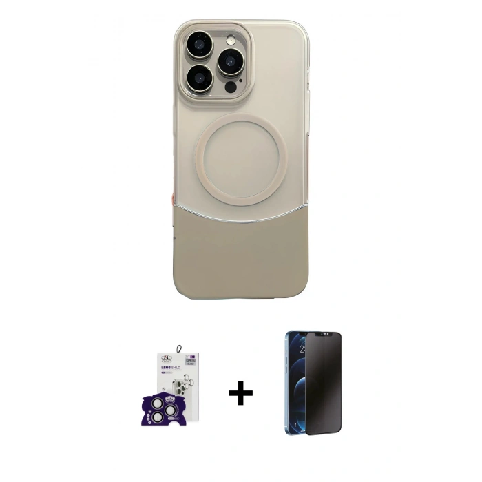 MARSİLYAN™- iPhone 16 Pro Max Kılıf Kozmos Form Özel Seri - Siyah 3D Antistatik Hayalet Cam Ekran Koruyucu + Bilvis Titan Kamera Lens - TMGI