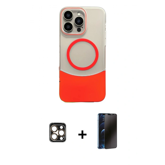 MARSİLYAN™- iPhone 16 Pro Max Kılıf Kozmos Form Özel Seri - Siyah 3D Antistatik Hayalet Cam Ekran Koruyucu + PVD Metal Kamera Lens - GD