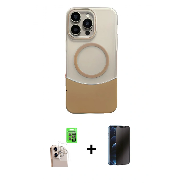 MARSİLYAN™- iPhone 16 Pro Max Kılıf Kozmos Form Özel Seri - Siyah 3D Antistatik Hayalet Cam Ekran Koruyucu + Raze Metal Kamera Lens - NLGY