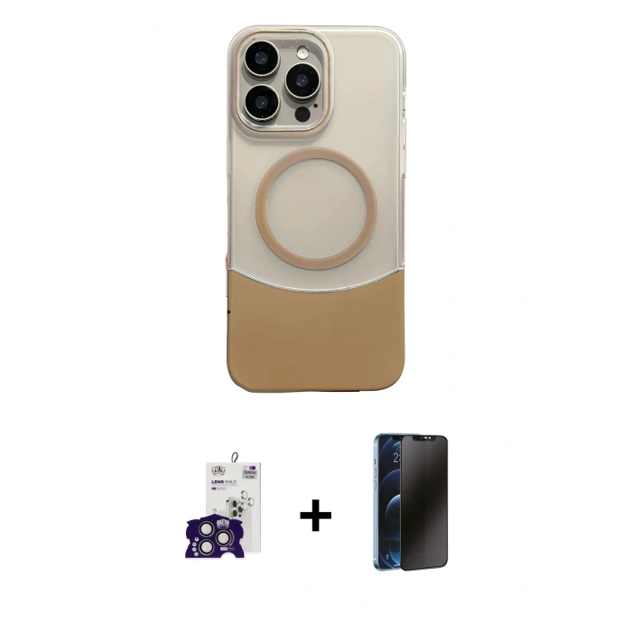 MARSİLYAN™- iPhone 16 Pro Max Kılıf Kozmos Form Özel Seri - Siyah 3D Antistatik Hayalet Cam Ekran Koruyucu + Bilvis Titan Kamera Lens - TMGI