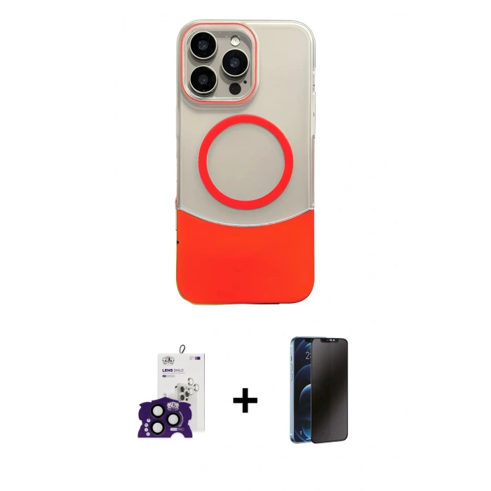 MARSİLYAN™- iPhone 16 Pro Max Kılıf Kozmos Form Özel Seri - Siyah 3D Antistatik Hayalet Cam Ekran Koruyucu + Bilvis Titan Kamera Lens - SH