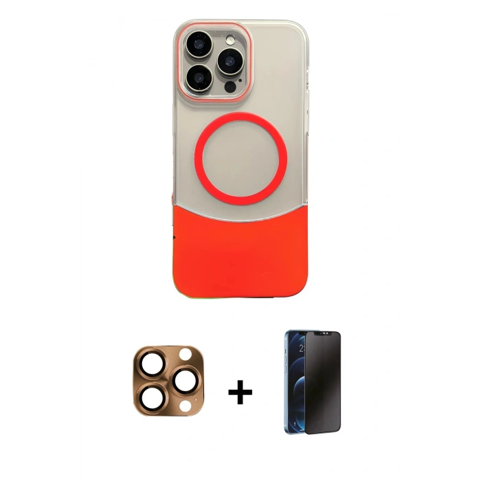 MARSİLYAN™- iPhone 16 Pro Max Kılıf Kozmos Form Özel Seri - Siyah 3D Antistatik Hayalet Cam Ekran Koruyucu + Pers Alüminyum Kamera Lens - CLTM