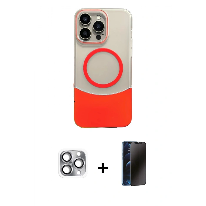 MARSİLYAN™- iPhone 16 Pro Max Kılıf Kozmos Form Özel Seri - Siyah 3D Antistatik Hayalet Cam Ekran Koruyucu + Pers Alüminyum Kamera Lens - GI