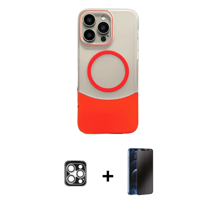 MARSİLYAN™- iPhone 16 Pro Max Kılıf Kozmos Form Özel Seri - Siyah 3D Antistatik Hayalet Cam Ekran Koruyucu + PVD Metal Kamera Lens - GS