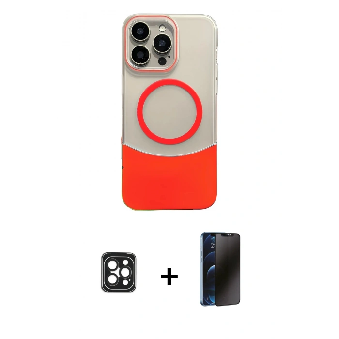 MARSİLYAN™- iPhone 16 Pro Max Kılıf Kozmos Form Özel Seri - Siyah 3D Antistatik Hayalet Cam Ekran Koruyucu + PVD Metal Kamera Lens - SH
