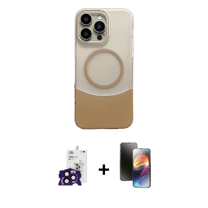 MARSİLYAN™- iPhone 16 Pro Max Kılıf Kozmos Form Özel Seri - Siyah 3D Antistatik Mat Seramik Nano Ekran Koruyucu + Bilvis Titan Kamera Lens - SH