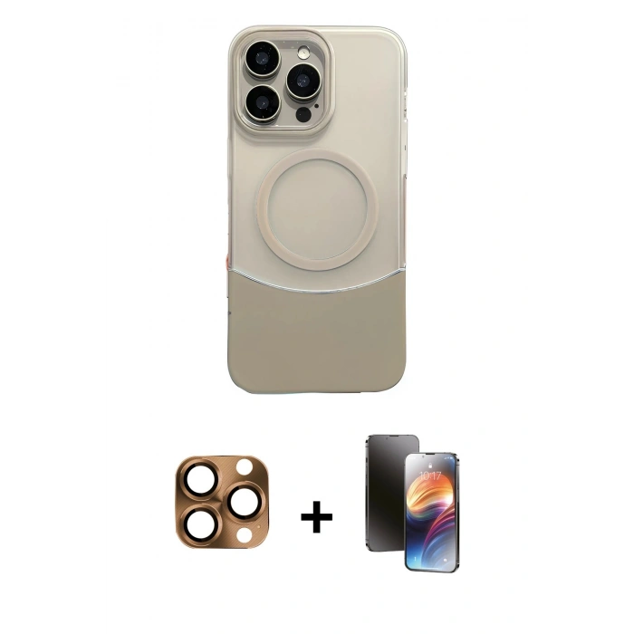 MARSİLYAN™- iPhone 16 Pro Max Kılıf Kozmos Form Özel Seri - Siyah 3D Antistatik Mat Seramik Nano Ekran Koruyucu + Pers Alüminyum Kamera Lens - CLTM