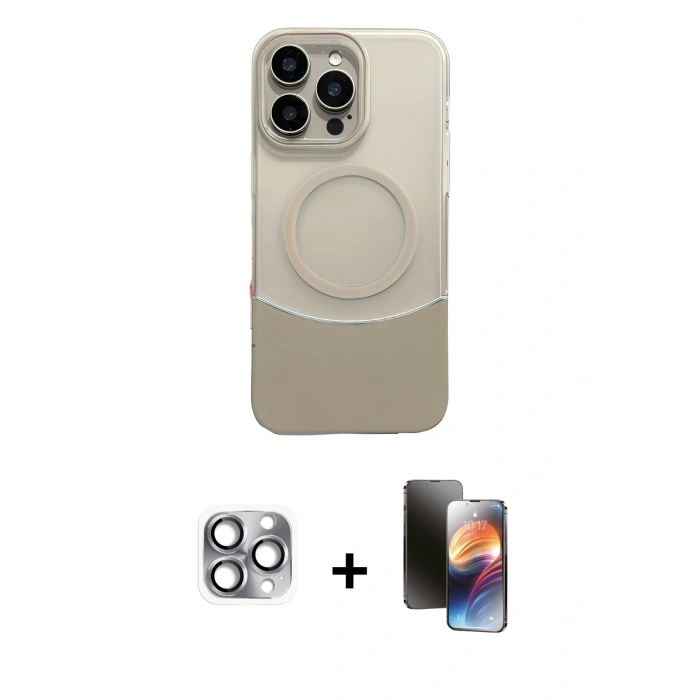 MARSİLYAN™- iPhone 16 Pro Max Kılıf Kozmos Form Özel Seri - Siyah 3D Antistatik Mat Seramik Nano Ekran Koruyucu + Pers Alüminyum Kamera Lens - GI