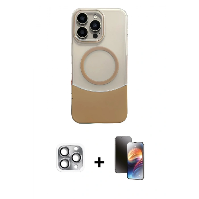 MARSİLYAN™- iPhone 16 Pro Max Kılıf Kozmos Form Özel Seri - Siyah 3D Antistatik Mat Seramik Nano Ekran Koruyucu + Pers Alüminyum Kamera Lens - GI