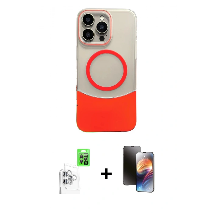 MARSİLYAN™- iPhone 16 Pro Max Kılıf Kozmos Form Özel Seri - Siyah 3D Antistatik Mat Seramik Nano Ekran Koruyucu + Raze Metal Kamera Lens - BZ