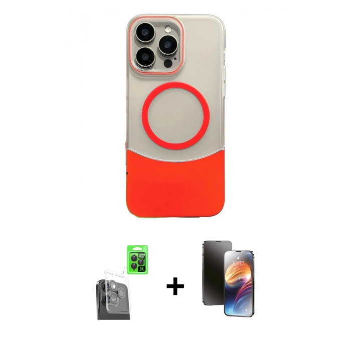 MARSİLYAN™- iPhone 16 Pro Max Kılıf Kozmos Form Özel Seri - Siyah 3D Antistatik Mat Seramik Nano Ekran Koruyucu + Raze Metal Kamera Lens - SH