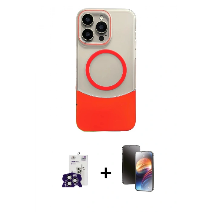 MARSİLYAN™- iPhone 16 Pro Max Kılıf Kozmos Form Özel Seri - Siyah 3D Antistatik Mat Seramik Nano Ekran Koruyucu + Bilvis Titan Kamera Lens - TMGI