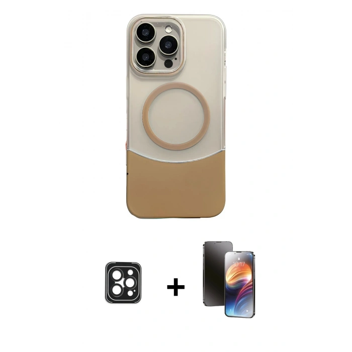 MARSİLYAN™- iPhone 16 Pro Max Kılıf Kozmos Form Özel Seri - Siyah 3D Antistatik Mat Seramik Nano Ekran Koruyucu + PVD Metal Kamera Lens - SH