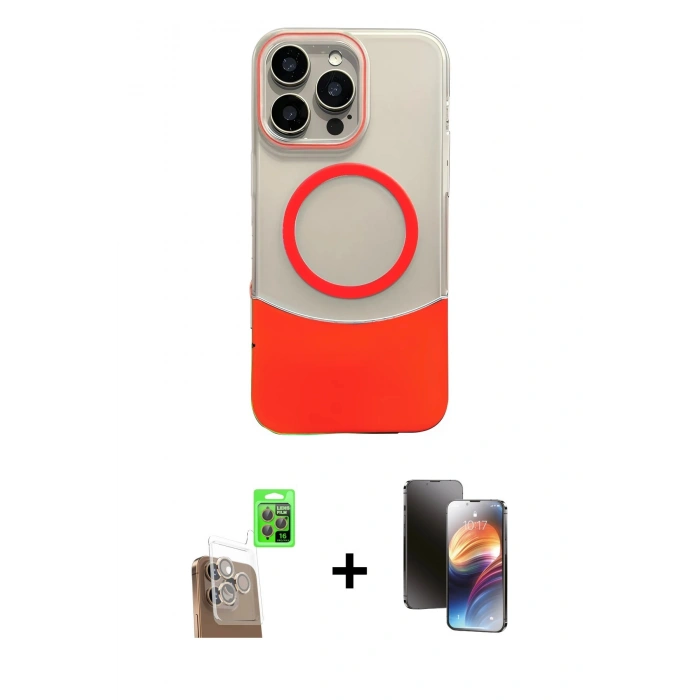 MARSİLYAN™- iPhone 16 Pro Max Kılıf Kozmos Form Özel Seri - Siyah 3D Antistatik Mat Seramik Nano Ekran Koruyucu + Çöl Titanyum Raze Metal Kamera Lens