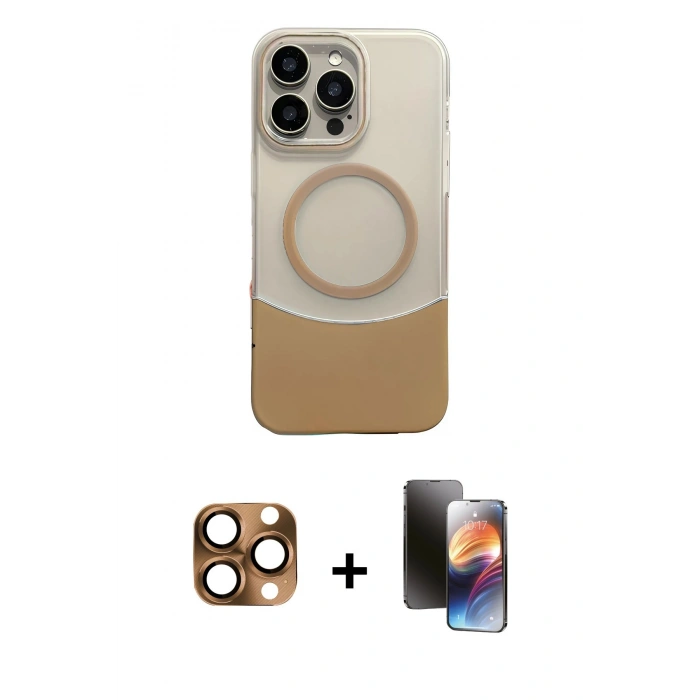 MARSİLYAN™- iPhone 16 Pro Max Kılıf Kozmos Form Özel Seri - Siyah 3D Antistatik Mat Seramik Nano Ekran Koruyucu + Pers Alüminyum Kamera Lens - CLTM