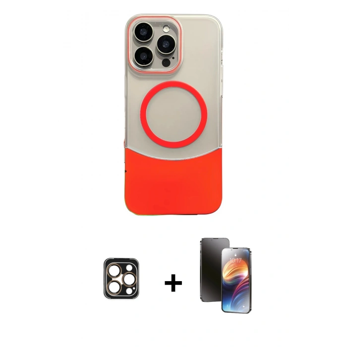 MARSİLYAN™- iPhone 16 Pro Max Kılıf Kozmos Form Özel Seri - Siyah 3D Antistatik Mat Seramik Nano Ekran Koruyucu + PVD Metal Kamera Lens - GD