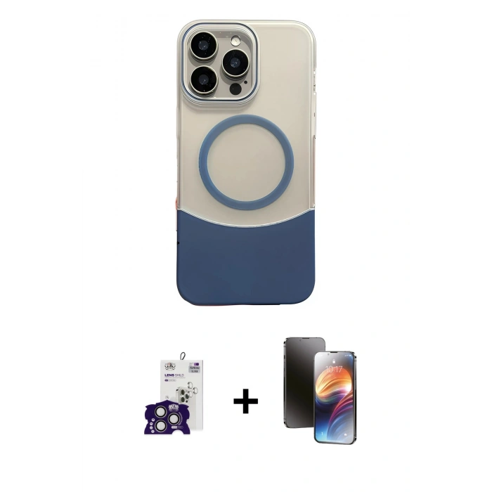MARSİLYAN™- iPhone 16 Pro Max Kılıf Kozmos Form Özel Seri - Siyah 3D Antistatik Mat Seramik Nano Ekran Koruyucu + Bilvis Titan Kamera Lens - TMGI