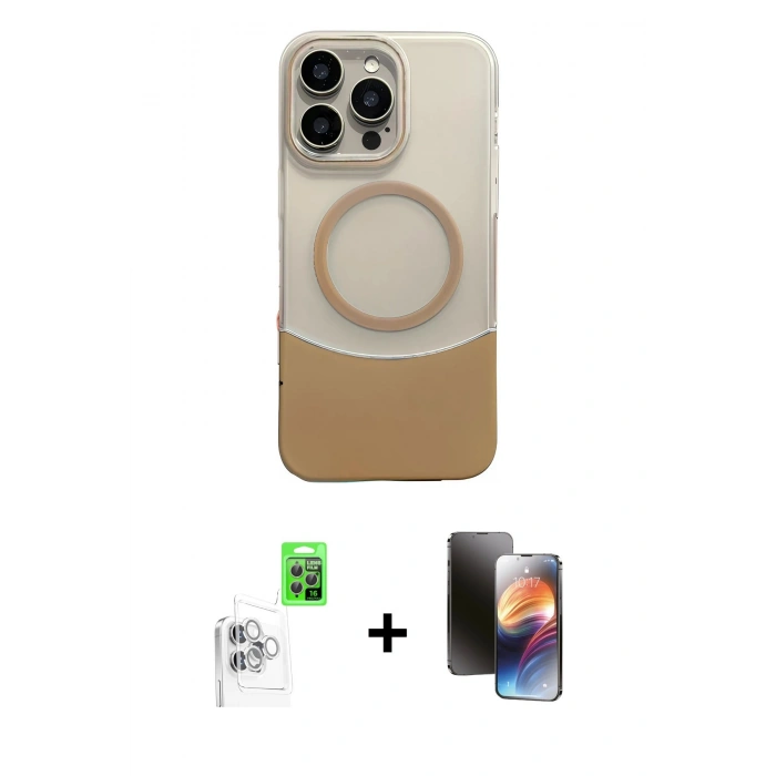 MARSİLYAN™- iPhone 16 Pro Max Kılıf Kozmos Form Özel Seri - Siyah 3D Antistatik Mat Seramik Nano Ekran Koruyucu + Raze Metal Kamera Lens - BZ
