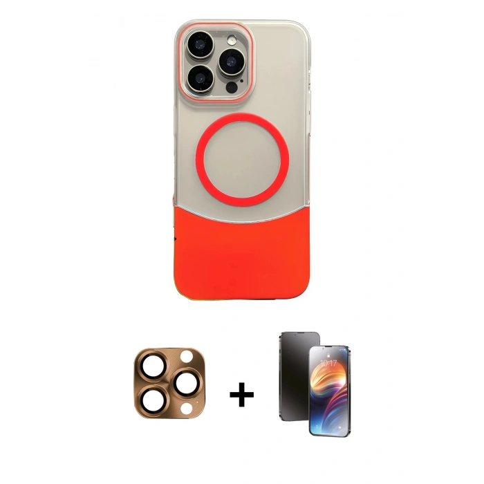 MARSİLYAN™- iPhone 16 Pro Max Kılıf Kozmos Form Özel Seri - Siyah 3D Antistatik Mat Seramik Nano Ekran Koruyucu + Pers Alüminyum Kamera Lens - CLTM