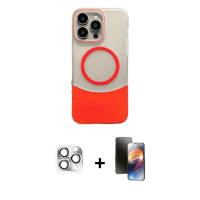 MARSİLYAN™- iPhone 16 Pro Max Kılıf Kozmos Form Özel Seri - Siyah 3D Antistatik Mat Seramik Nano Ekran Koruyucu + Pers Alüminyum Kamera Lens - GS