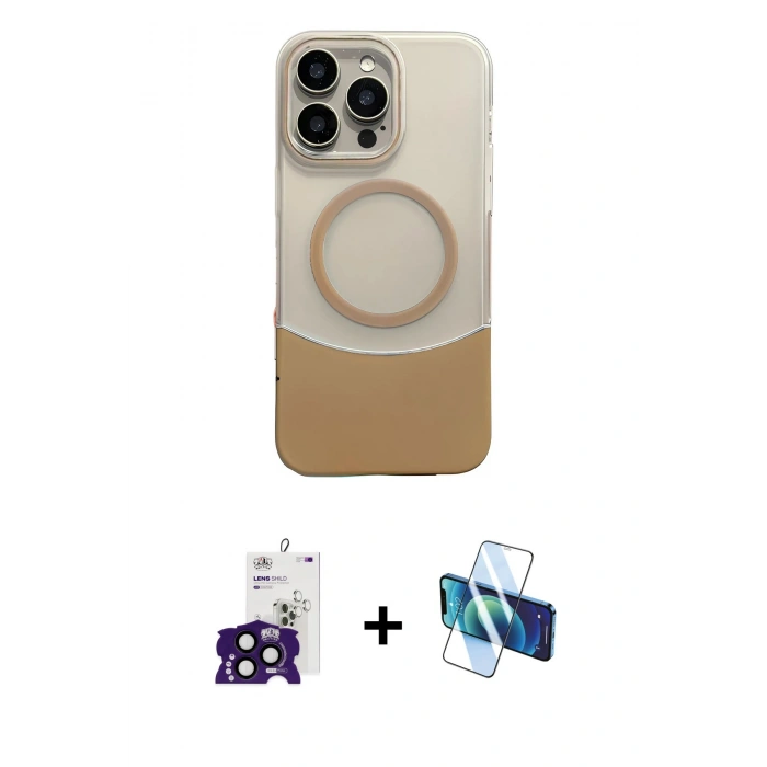 MARSİLYAN™- iPhone 16 Pro Max Kılıf Kozmos Form Özel Seri - Siyah 3D Antistatik Seramik Nano Ekran Koruyucu + Bilvis Titan Kamera Lens - SH
