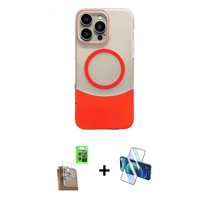 MARSİLYAN™- iPhone 16 Pro Max Kılıf Kozmos Form Özel Seri - Siyah 3D Antistatik Seramik Nano Ekran Koruyucu + Raze Metal Kamera Lens - CLTM