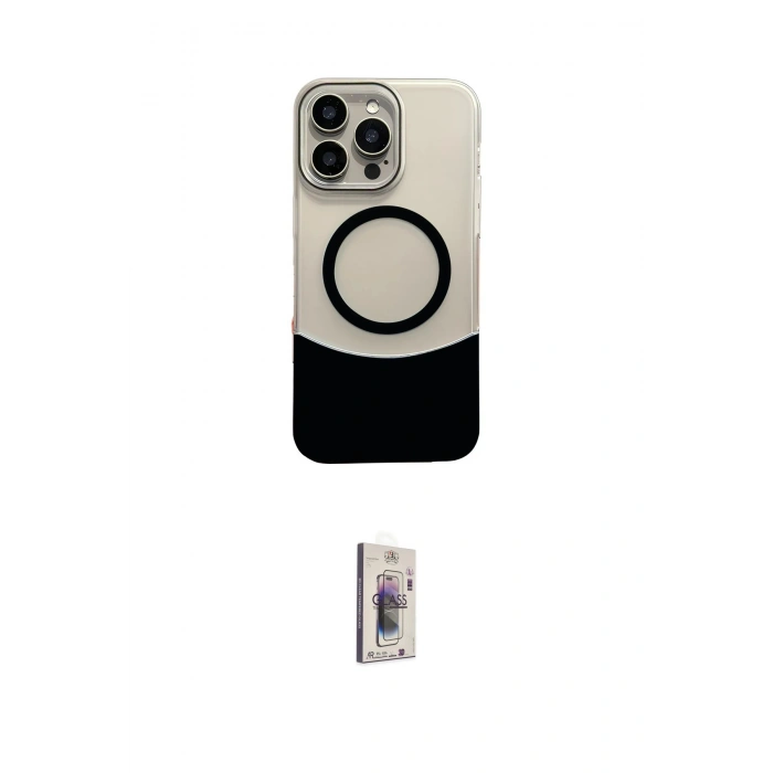 MARSİLYAN™- iPhone 16 Pro Max Kılıf Kozmos Form Özel Seri - Siyah Bilvis 3D Cam Ekran Koruyucu