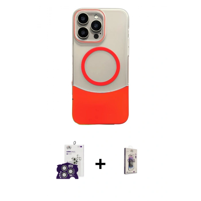 MARSİLYAN™- iPhone 16 Pro Max Kılıf Kozmos Form Özel Seri - Siyah Bilvis 3D Cam Ekran Koruyucu + Bilvis Titan Kamera Lens - GS
