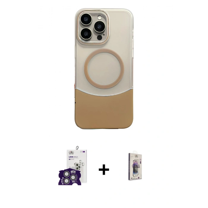 MARSİLYAN™- iPhone 16 Pro Max Kılıf Kozmos Form Özel Seri - Siyah Bilvis 3D Cam Ekran Koruyucu + Bilvis Titan Kamera Lens - GS