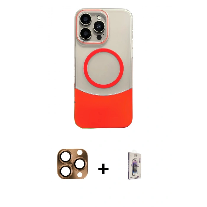 MARSİLYAN™- iPhone 16 Pro Max Kılıf Kozmos Form Özel Seri - Siyah Bilvis 3D Cam Ekran Koruyucu + Pers Alüminyum Kamera Lens - CLTM