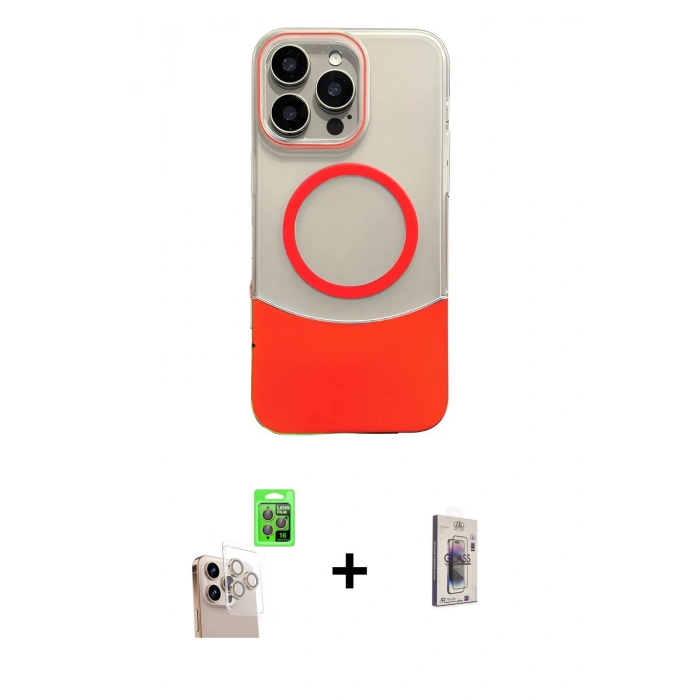 MARSİLYAN™- iPhone 16 Pro Max Kılıf Kozmos Form Özel Seri - Siyah Bilvis 3D Cam Ekran Koruyucu + Raze Metal Kamera Lens - NLGY