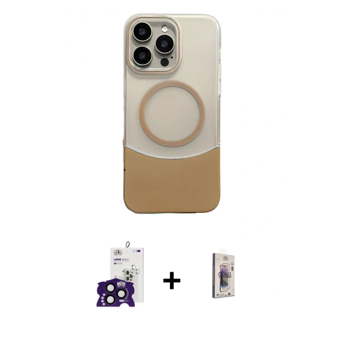 MARSİLYAN™- iPhone 16 Pro Max Kılıf Kozmos Form Özel Seri - Siyah Bilvis 3D Cam Ekran Koruyucu + Bilvis Titan Kamera Lens - SH