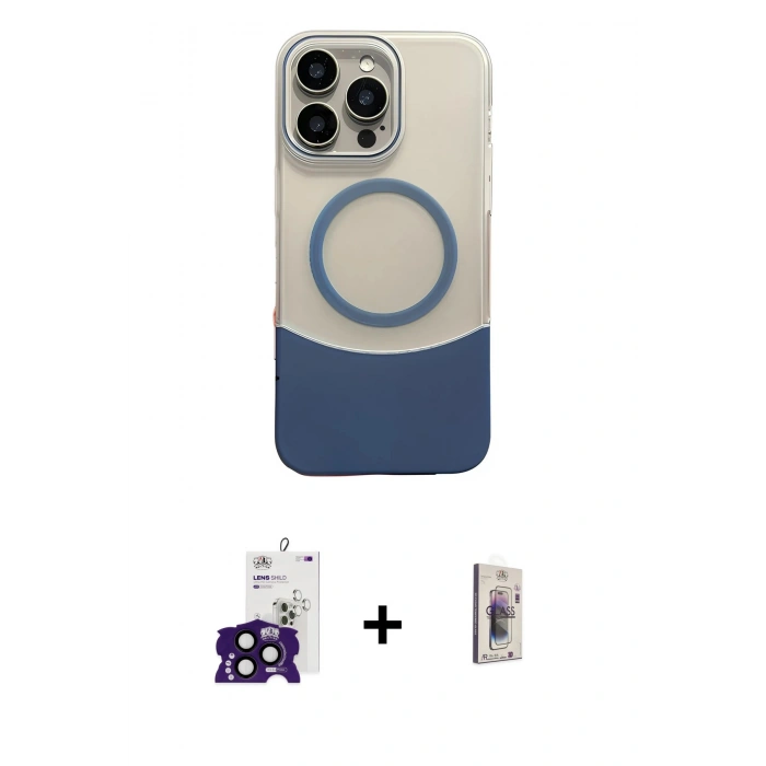 MARSİLYAN™- iPhone 16 Pro Max Kılıf Kozmos Form Özel Seri - Siyah Bilvis 3D Cam Ekran Koruyucu + Bilvis Titan Kamera Lens - SH