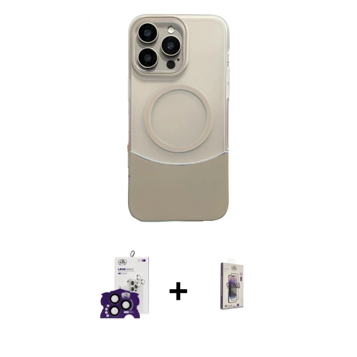 MARSİLYAN™- iPhone 16 Pro Max Kılıf Kozmos Form Özel Seri - Siyah Bilvis 3D Cam Ekran Koruyucu + Bilvis Titan Kamera Lens - SH