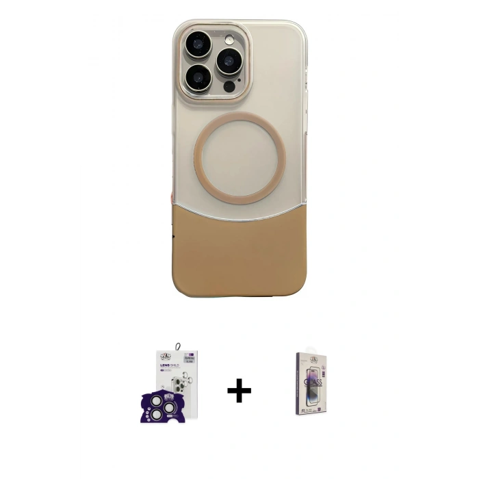 MARSİLYAN™- iPhone 16 Pro Max Kılıf Kozmos Form Özel Seri - Siyah Bilvis 3D Cam Ekran Koruyucu + Bilvis Titan Kamera Lens - TMGI