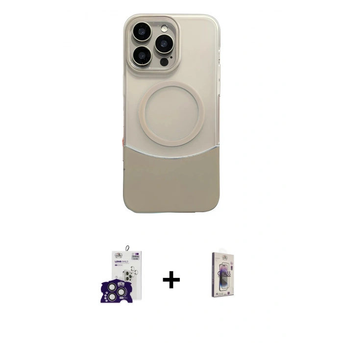 MARSİLYAN™- iPhone 16 Pro Max Kılıf Kozmos Form Özel Seri - Siyah Bilvis 3D Cam Ekran Koruyucu + Bilvis Titan Kamera Lens - TMGI