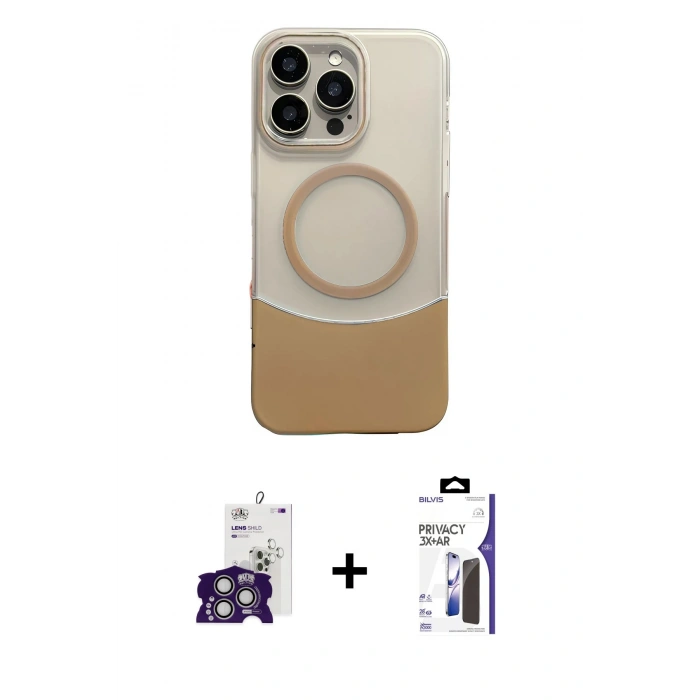 MARSİLYAN™- iPhone 16 Pro Max Kılıf Kozmos Form Özel Seri - Siyah Bilvis 3X AR Hayalet Cam Ekran Koruyucu + Bilvis Titan Kamera Lens - GS