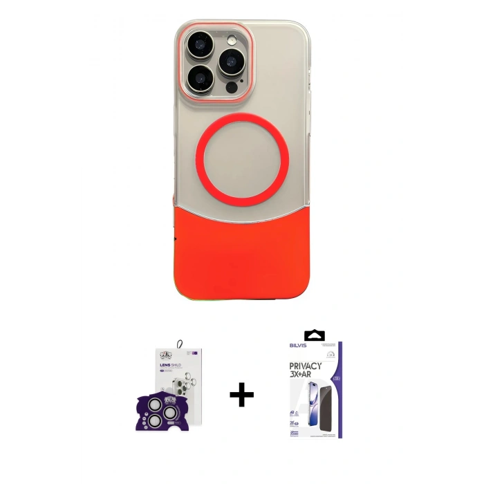 MARSİLYAN™- iPhone 16 Pro Max Kılıf Kozmos Form Özel Seri - Siyah Bilvis 3X AR Hayalet Cam Ekran Koruyucu + Bilvis Titan Kamera Lens - GS
