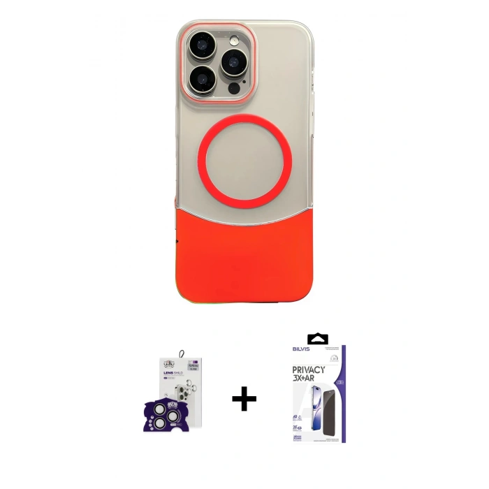 MARSİLYAN™- iPhone 16 Pro Max Kılıf Kozmos Form Özel Seri - Siyah Bilvis 3X AR Hayalet Cam Ekran Koruyucu + Bilvis Titan Kamera Lens - TMGI