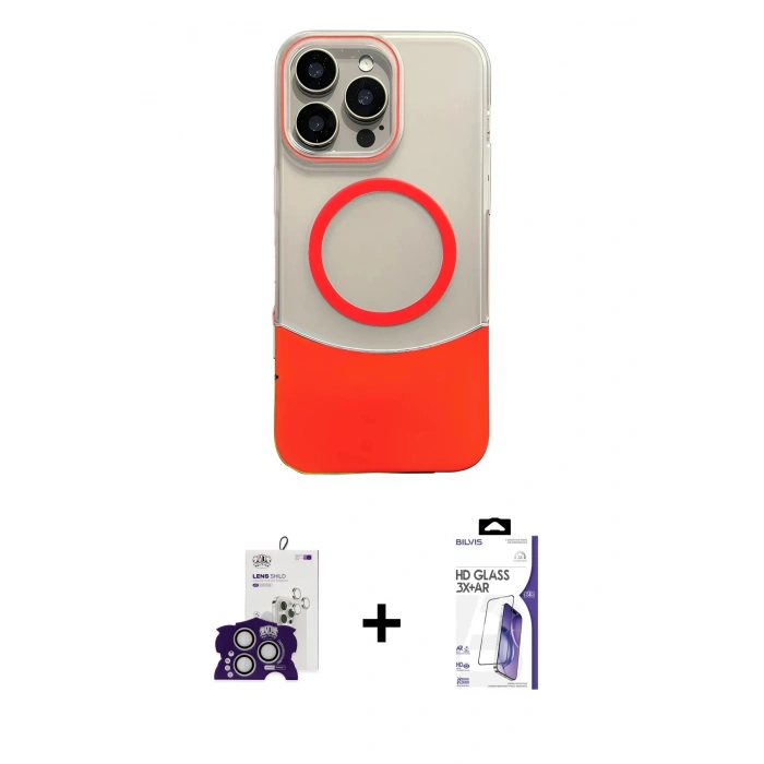 MARSİLYAN™- iPhone 16 Pro Max Kılıf Kozmos Form Özel Seri - Siyah Bilvis 3X AR HD Cam Ekran Koruyucu + Bilvis Titan Kamera Lens - GS