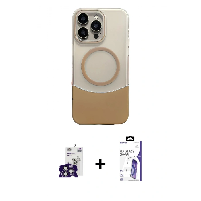 MARSİLYAN™- iPhone 16 Pro Max Kılıf Kozmos Form Özel Seri - Siyah Bilvis 3X AR HD Cam Ekran Koruyucu + Bilvis Titan Kamera Lens - TMGI