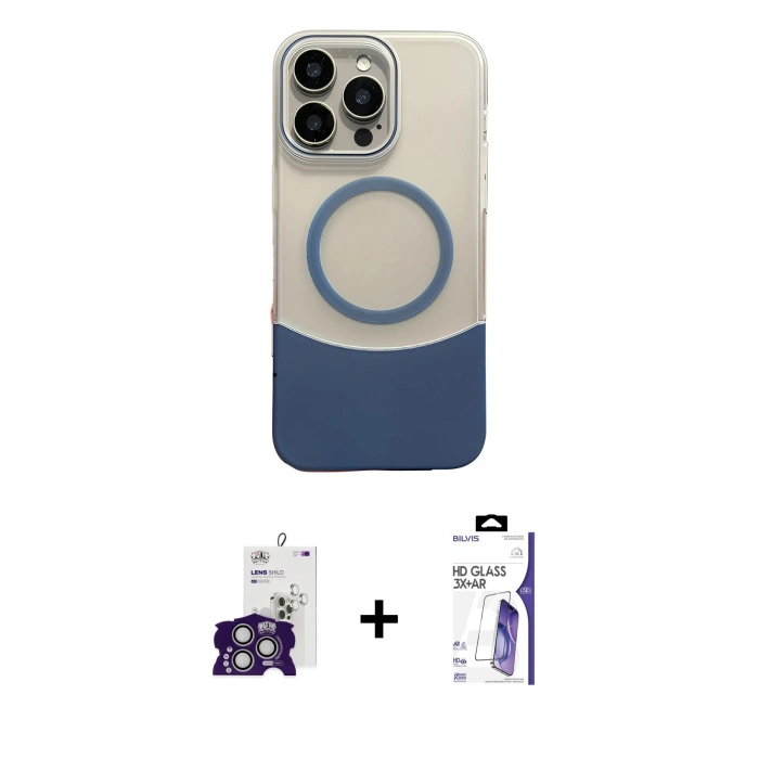 MARSİLYAN™- iPhone 16 Pro Max Kılıf Kozmos Form Özel Seri - Siyah Bilvis 3X AR HD Cam Ekran Koruyucu + Bilvis Titan Kamera Lens - GS