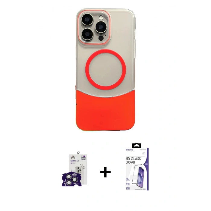 MARSİLYAN™- iPhone 16 Pro Max Kılıf Kozmos Form Özel Seri - Siyah Bilvis 3X AR HD Cam Ekran Koruyucu + Bilvis Titan Kamera Lens - TMGI
