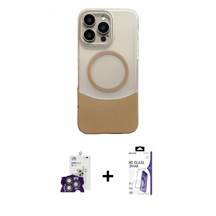 MARSİLYAN™- iPhone 16 Pro Max Kılıf Kozmos Form Özel Seri - Siyah Bilvis 3X AR HD Cam Ekran Koruyucu + Bilvis Titan Kamera Lens - GS