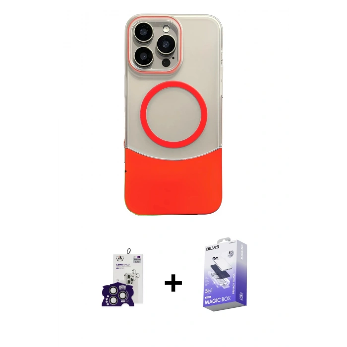 MARSİLYAN™- iPhone 16 Pro Max Kılıf Kozmos Form Özel Seri - Siyah Bilvis 5in1 5D Magic Hayalet Cam Ekran Koruyucu + Bilvis Titan Kamera Lens - TMGI
