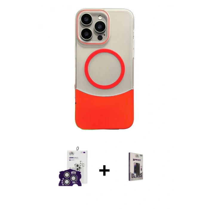 MARSİLYAN™- iPhone 16 Pro Max Kılıf Kozmos Form Özel Seri - Siyah Bilvis Hayalet Cam Ekran Koruyucu + Bilvis Titan Kamera Lens - GS
