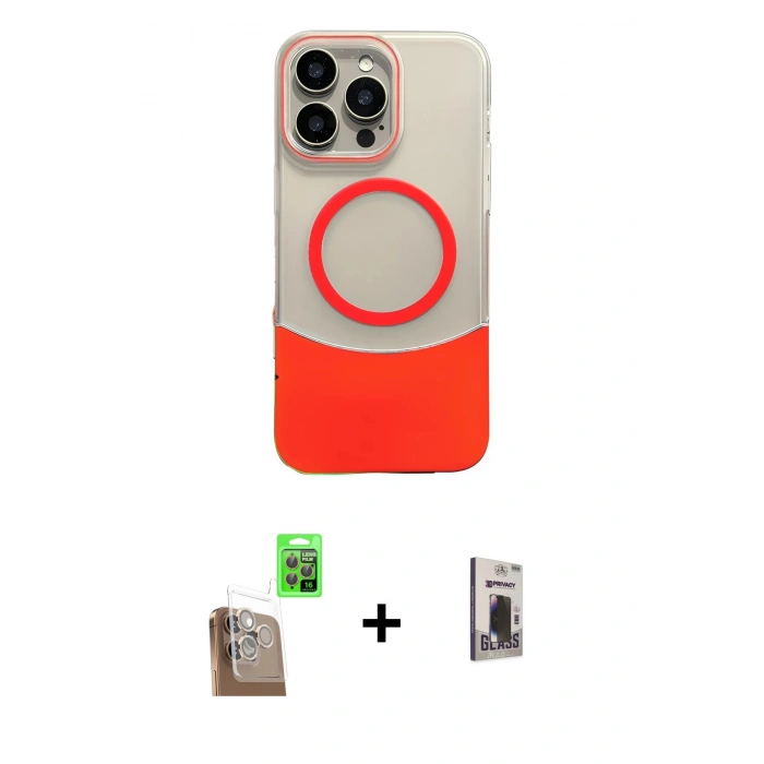 MARSİLYAN™- iPhone 16 Pro Max Kılıf Kozmos Form Özel Seri - Siyah Bilvis Hayalet Cam Ekran Koruyucu + Raze Metal Kamera Lens - CLTM