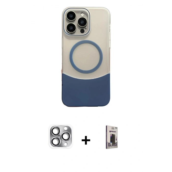 MARSİLYAN™- iPhone 16 Pro Max Kılıf Kozmos Form Özel Seri - Siyah Bilvis Hayalet Cam Ekran Koruyucu + Pers Alüminyum Kamera Lens - GI