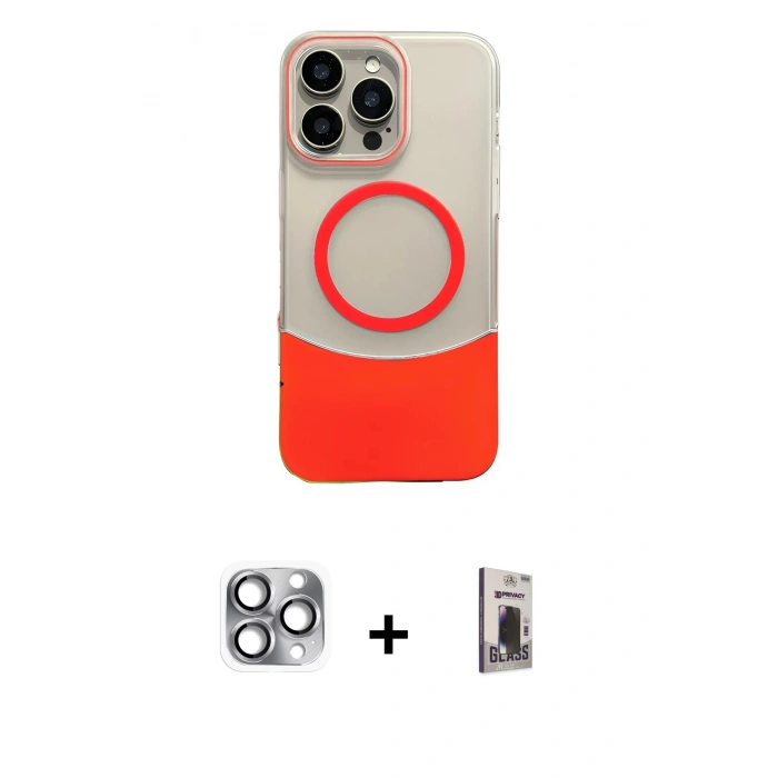MARSİLYAN™- iPhone 16 Pro Max Kılıf Kozmos Form Özel Seri - Siyah Bilvis Hayalet Cam Ekran Koruyucu + Pers Alüminyum Kamera Lens - GI